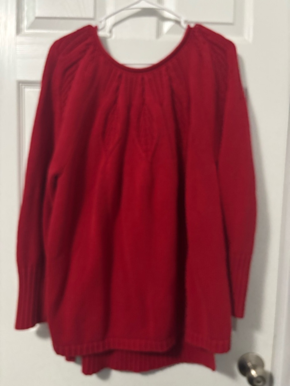 Chaps Red Scoop-Neck Pullover Sweater
